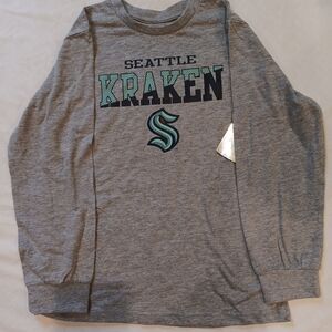 Seattle Kraken Gray Small Boys Long-sleeve Shirt (New)